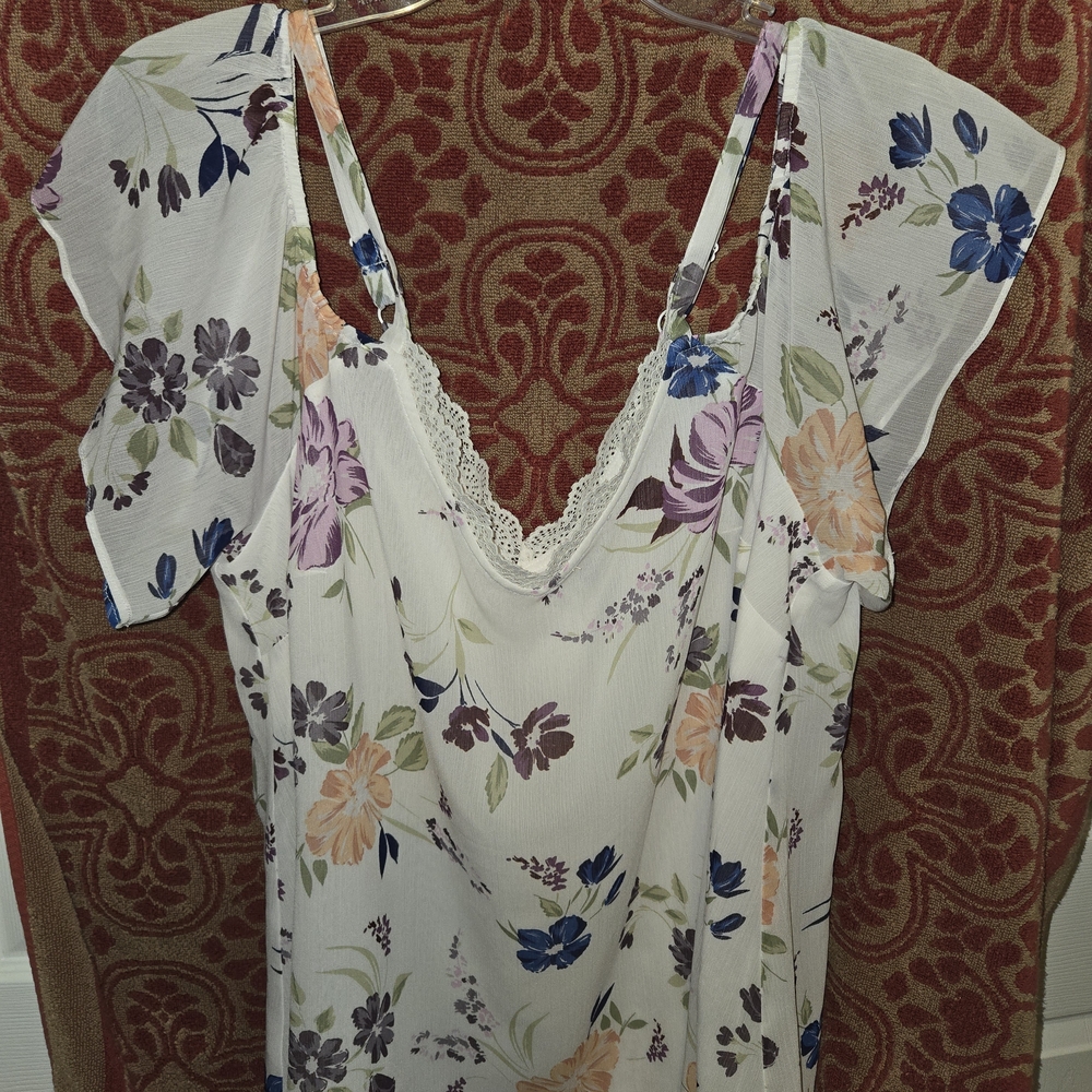 Torrid White Floral Lace Dress